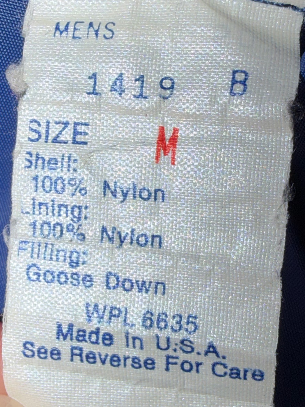 VIntage 80’s L.L. Bean Navy Quilted Down Puffer Vest Made in USA Mens Medium - Picture 7 of 8